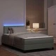 Легло с пружинирана основа и матрак с LED осветление 120x200 см кадифе светлосиво