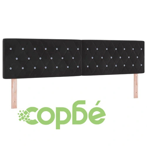 Легло с пружинна основа и матрак с LED осветление черно кадифе 180x200 см ➤ топ цена ➤ sorbe.bg