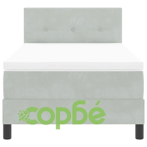 Легло с пружинирана основа, матрак и LED осветление 80 x 200 cm Светлосиво Кадифе ➤ топ цена ➤ sorbe.bg