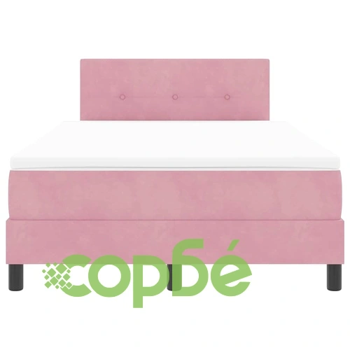 Легло с пружинирана основа и матрак с LED осветление 120x200 см розово кадифе ➤ топ цена ➤ sorbe.bg