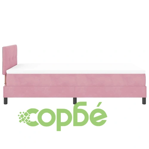 Легло с пружинирана основа и матрак с LED осветление 120x200 см розово кадифе ➤ топ цена ➤ sorbe.bg