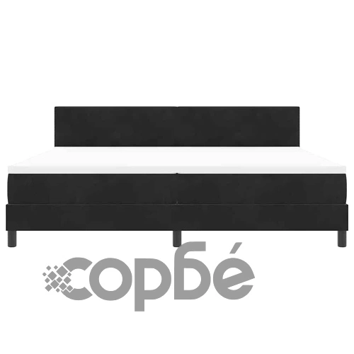 Легло с пружинирана основа и матрак с LED осветление 200x200 см кадифе черно ➤ топ цена ➤ sorbe.bg