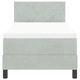 Легло с пружинирана основа и матрак 80 x 200 cm Светлосиво Кадифе с LED осветление