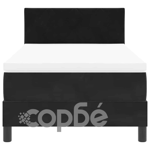 Легло с пружинирана основа и матрак с LED осветление черно кадифе 90x190 см ➤ топ цена ➤ sorbe.bg