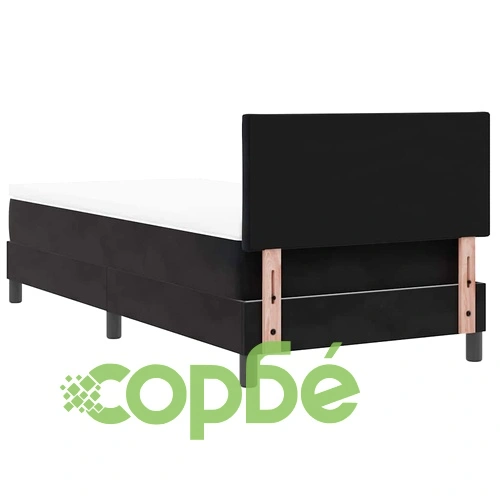 Легло с пружинирана основа и матрак с LED осветление черно кадифе 90x190 см ➤ топ цена ➤ sorbe.bg