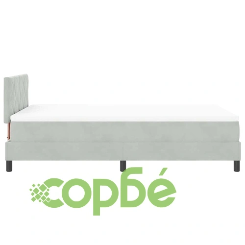 Легло с пружинна основа и матрак светлосиво 120x190 см кадифе с LED осветление ➤ топ цена ➤ sorbe.bg