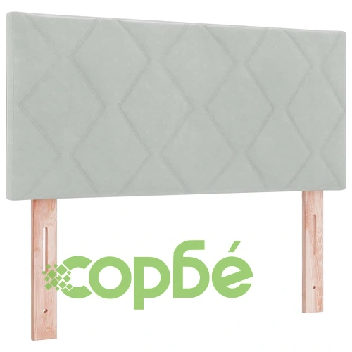 Легло с пружинна основа и матрак светлосиво 120x190 см кадифе с LED осветление ➤ топ цена ➤ sorbe.bg