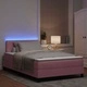 Легло с пружинирана основа и матрак розово кадифе 120x190 см с LED осветление