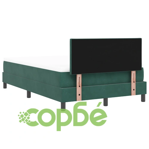 Легло с матрак и LED осветление 120x200 см, тъмнозелено кадифе ➤ топ цена ➤ sorbe.bg