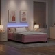 Легло с пружинирана основа и матрак с LED осветление розово 160x200 см кадифе