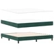 Легло с пружинирана основа и матрак Тъмнозелено кадифе 180x200 см с LED осветление