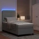 Легло с пружинирана основа и LED осветление светлосиво 80x200 см текстил