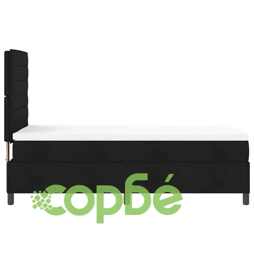 Легло с пружинирана основа и матрак с LED осветление 90x190 см черно текстил ➤ топ цена ➤ sorbe.bg