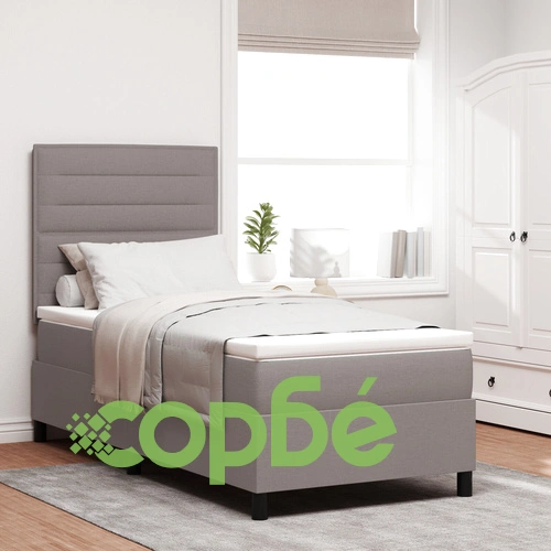 Минималистично легло с матрак 100 x 200 см, тъмно сиво, текстилна тапицерия с LED осветление ➤ топ цена ➤ sorbe.bg