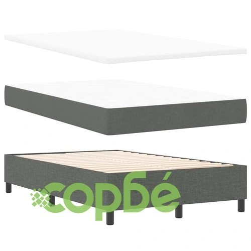 Легло с пружинирана основа и LED осветление тъмносив 120x190 см текстил ➤ топ цена ➤ sorbe.bg