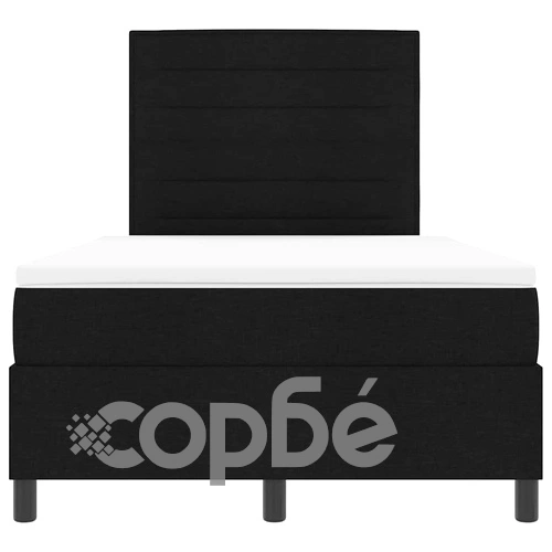 Легло с пружинирана основа и матрак с LED осветление - черно 120x190 см текстил ➤ топ цена ➤ sorbe.bg