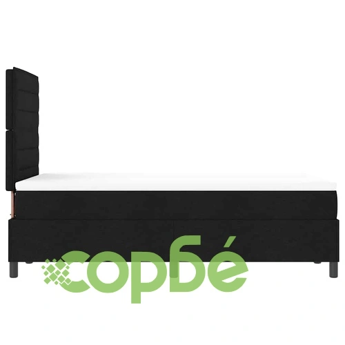 Легло с пружинирана основа и матрак с LED осветление - черно 120x190 см текстил ➤ топ цена ➤ sorbe.bg