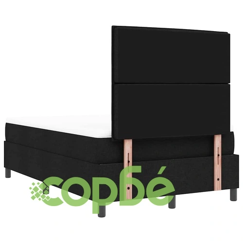 Легло с пружинирана основа и матрак с LED осветление - черно 120x190 см текстил ➤ топ цена ➤ sorbe.bg