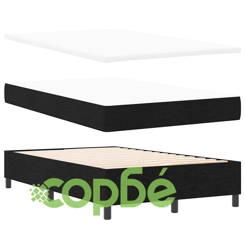 Легло с пружинирана основа и матрак с LED осветление - черно 120x190 см текстил ➤ топ цена ➤ sorbe.bg