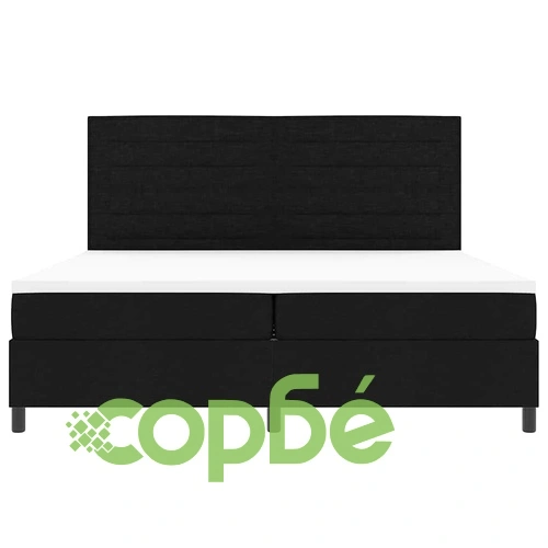 Легло с пружинирана основа и матрак с LED осветление черно 200x200 см текстил ➤ топ цена ➤ sorbe.bg