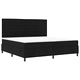 Легло с пружинирана основа и матрак с LED осветление черно 200x200 см текстил