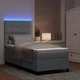 Легло с пружинирана основа и LED осветление светлосиво 100x200 см текстил