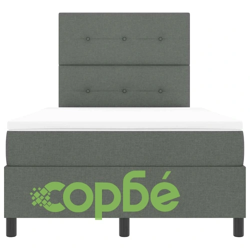 Легло с пружинирана основа и LED осветление тъмносив 120x190 см текстил ➤ топ цена ➤ sorbe.bg