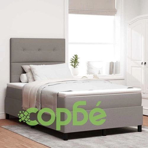 Легло с пружинирана основа и матрак с LED осветление Таупе 120x190 см текстил ➤ топ цена ➤ sorbe.bg