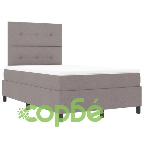 Легло с пружинирана основа и матрак с LED осветление Таупе 120x190 см текстил ➤ топ цена ➤ sorbe.bg