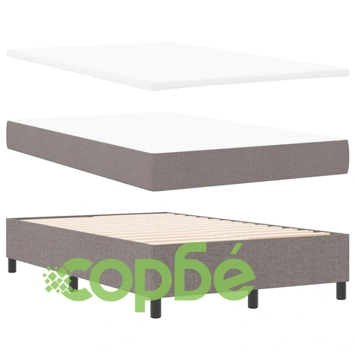 Легло с пружинирана основа и матрак с LED осветление Таупе 120x190 см текстил ➤ топ цена ➤ sorbe.bg