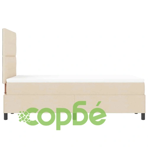 Легло с пружинирана основа и матрак с LED осветление крем 120x190 см текстил ➤ топ цена ➤ sorbe.bg