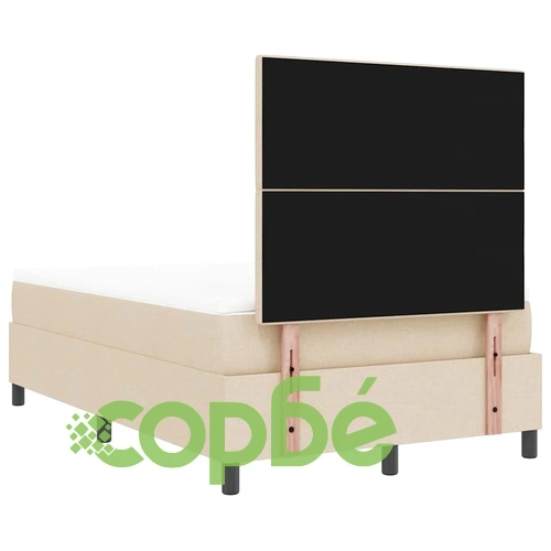 Легло с пружинирана основа и матрак с LED осветление крем 120x190 см текстил ➤ топ цена ➤ sorbe.bg