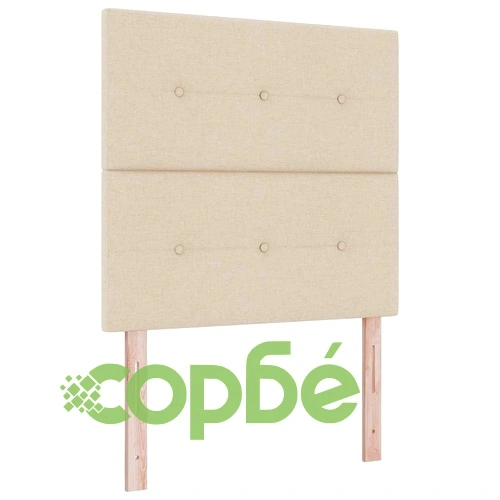 Легло с пружинирана основа и матрак с LED осветление крем 120x190 см текстил ➤ топ цена ➤ sorbe.bg