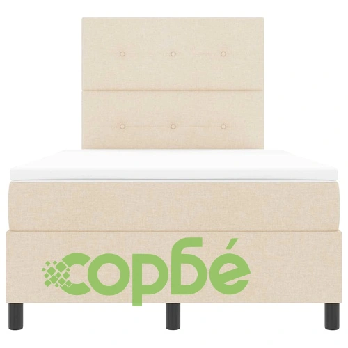 Легло с пружинирана основа и матрак с LED осветление крем 120x190 см текстил ➤ топ цена ➤ sorbe.bg