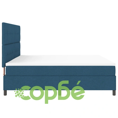 Луксозно тапицирано легло с LED осветление и кутия пружина 200x200 см - Синьо ➤ топ цена ➤ sorbe.bg