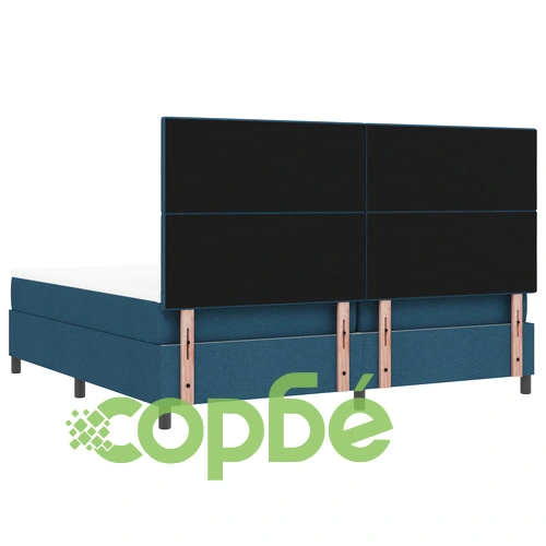 Луксозно тапицирано легло с LED осветление и кутия пружина 200x200 см - Синьо ➤ топ цена ➤ sorbe.bg