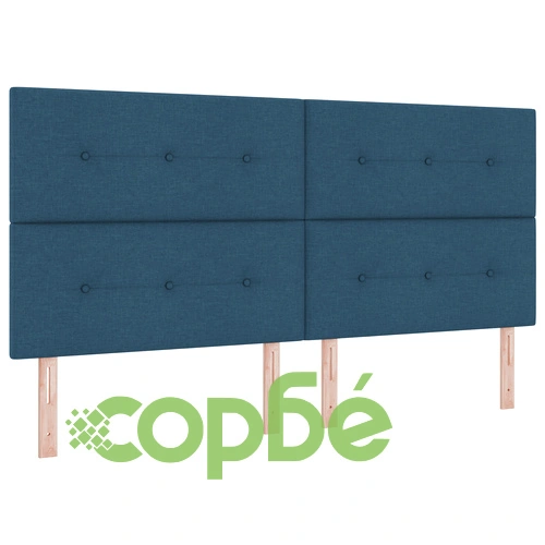 Луксозно тапицирано легло с LED осветление и кутия пружина 200x200 см - Синьо ➤ топ цена ➤ sorbe.bg