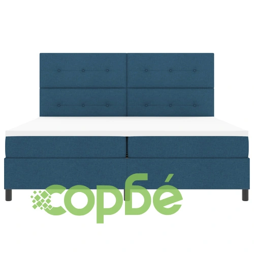 Луксозно тапицирано легло с LED осветление и кутия пружина 200x200 см - Синьо ➤ топ цена ➤ sorbe.bg