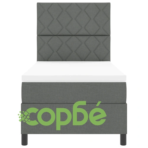 Легло с пружини, матрак и LED осветление, тъмносиво, 90x200 см, текстил ➤ топ цена ➤ sorbe.bg