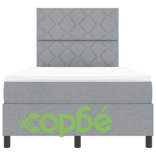 Легло с пружинирана основа и LED осветление 120x190 см светлосиво текстил ➤ топ цена ➤ sorbe.bg