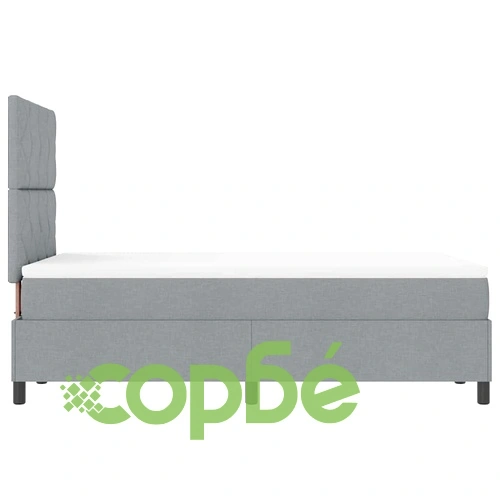 Легло с пружинирана основа и LED осветление 120x190 см светлосиво текстил ➤ топ цена ➤ sorbe.bg