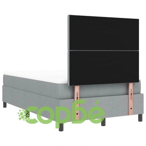 Легло с пружинирана основа и LED осветление 120x190 см светлосиво текстил ➤ топ цена ➤ sorbe.bg