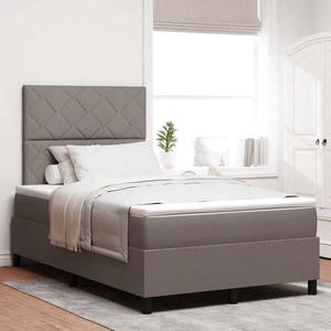 Легло с пружинирана основа и матрак с LED осветление Таупе 120x200 см текстил