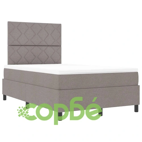 Легло с пружинирана основа и матрак с LED осветление Таупе 120x200 см текстил ➤ топ цена ➤ sorbe.bg