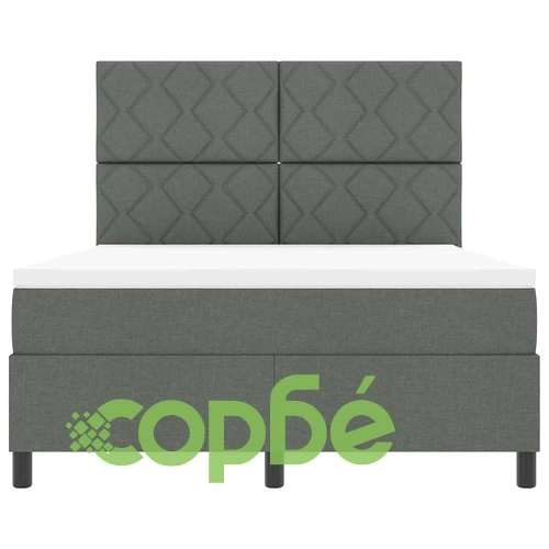 Легло с пружинирана основа и матрак с LED осветление тъмносиво 160x200 см текстил ➤ топ цена ➤ sorbe.bg