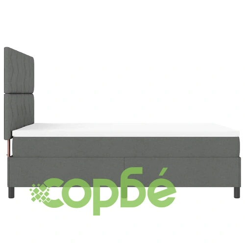 Легло с пружинирана основа и матрак с LED осветление тъмносиво 160x200 см текстил ➤ топ цена ➤ sorbe.bg
