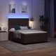 Легло с пружинирана основа и матрак с LED осветление 160x200 см тъмнокафяв текстил