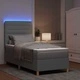 Легло с пружинирана основа и LED осветление светлосиво 80x200 см текстил