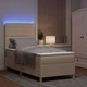 Легло с пружинна основа и матрак с LED осветление крем 80x200 см текстил
