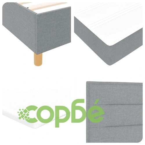 Легло с пружинирана основа и LED осветление 120x190 см светлосиво текстил ➤ топ цена ➤ sorbe.bg